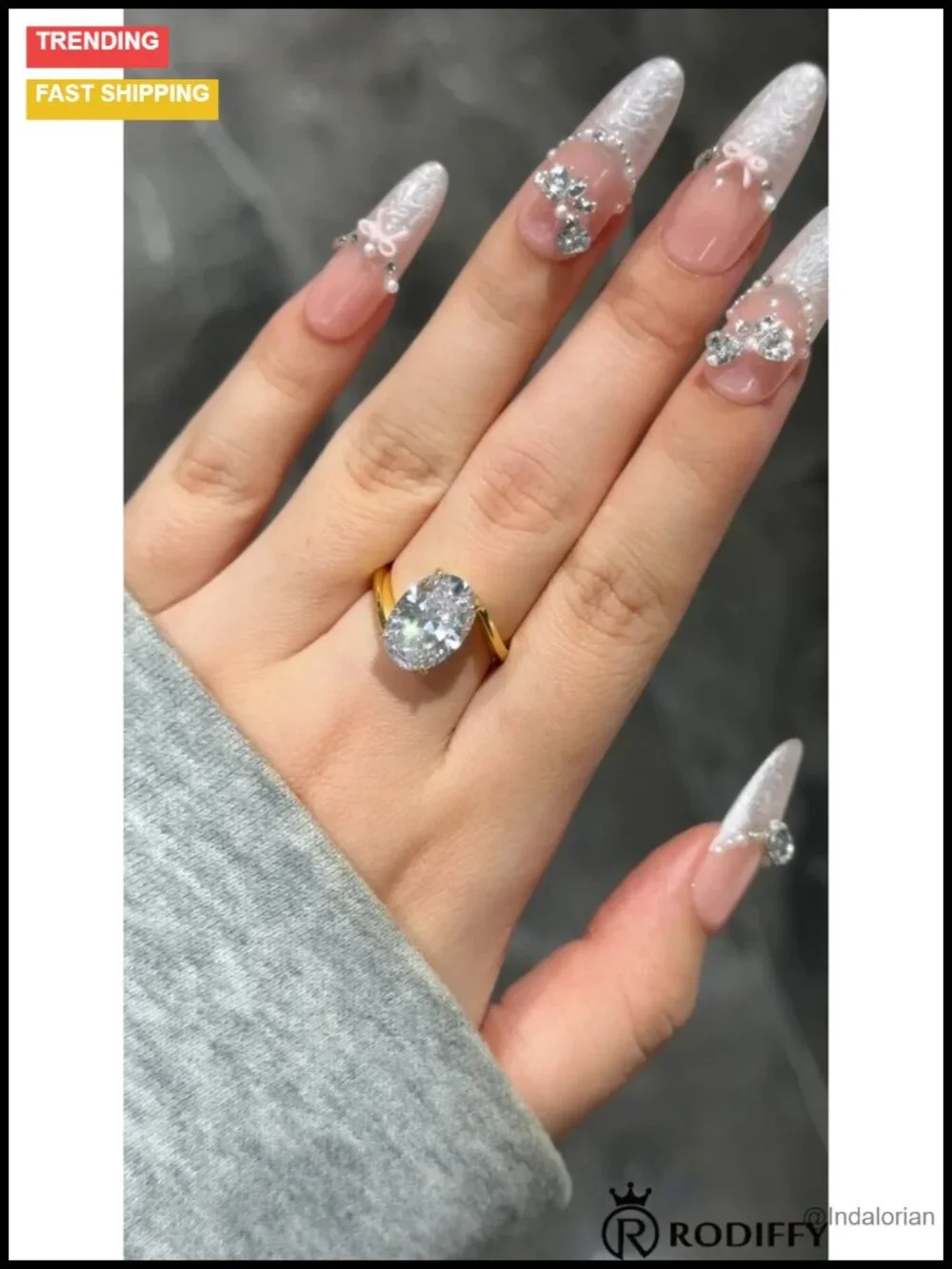5CT Oval Cut Solitaire Engagement Ring S925 Silver Yellow Gold Plated